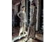 Серебристое вечернее платье в пайетках с разрезом "Милан" 46-48 напрокат уфа