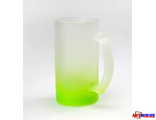 Кружка 500мл пивная стеклянная матовая (зеленая)