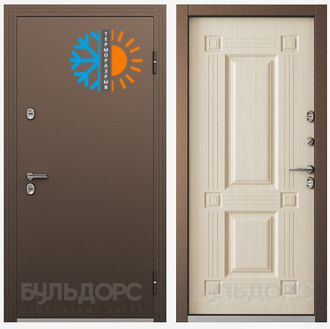 Стальная дверь Бульдорс ТЕРМО-100 (белый перламутр)