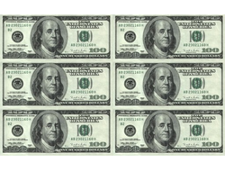 Вафельная картинка Доллары