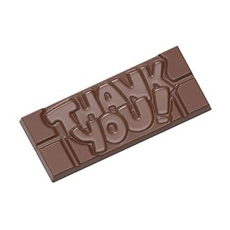 CW12004 Поликарбонатная форма Плитка THANK YOU (45 гр) Chocolate World, Бельгия