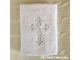 Крестильное махровое полотенце  размер 70х140 см, с изящной вышивкой, цвет крестика на выбор