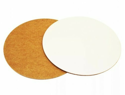Подложка усиленная ДЕРЕВЯННАЯ Белая ламинированная (толщина 3 мм), диаметр 36 см