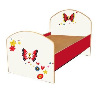 Кровать детская 1 Бабочки красные (серия 1)