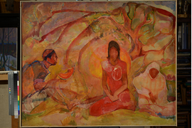 « У родного дерева», 1962г., холст, масло, 100х125