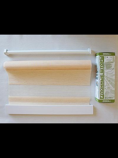 Zebra RM Linen, рулонные шторы день-ночь под натуральный лен в сборе
