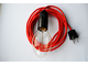 Красный текстильный проводной светильник с выключателем, 4 метра