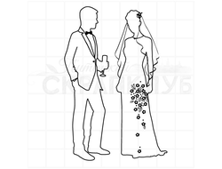 Штамп для скрапбукинга жених и невеста