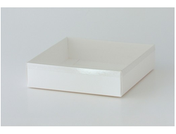 Коробка подарочная с прозрачной крышкой, 20*20* высота 7 см, Белая