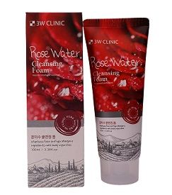 3W CLINIC Пенка для Умывания Натуральная РОЗОВАЯ ВОДА Rose Water Foam Cleansing, 100 мл. 774888