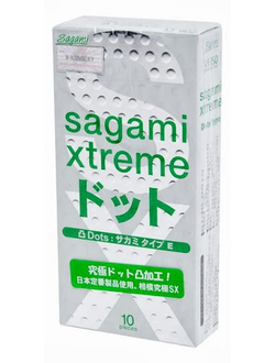 Презервативы Sagami Xtreme Type-E с точками - 10 шт, Sagami, Япония