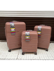 Комплект из 3х чемоданов Impreza Lyner Полипропилен S,M,L Пудровый