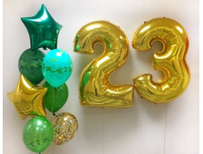 Сет к 23 февраля со звёздами и цифрами