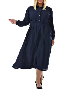 Стильное платье-рубашка арт. 17328-3128 (Цвет синий) Размеры 56-72