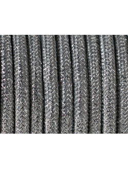 Текстильный кабель серебро, фото