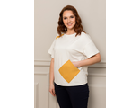 Женская Туника-футболка с коротким рукавом Арт. 5604 (цвет белый) Размеры 52-64
