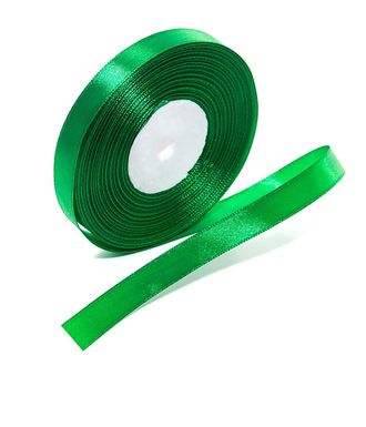 Зеленая атласная лента ширина 12 мм, длина 5 метров (19)