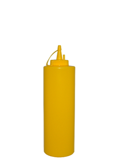 Емкость для соуса  700 мл. d=68 мм. h=240 мм. с крышкой желтая MG /1/24/