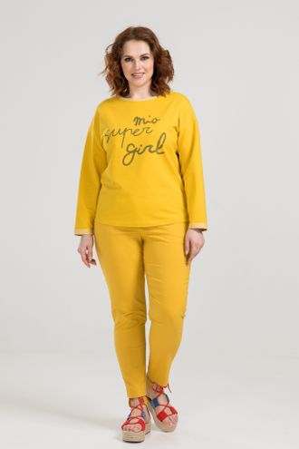 Женские летние брюки арт. 5592 (цвет желтый) Размеры 48-62