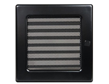 Вентиляционная решетка черная с жалюзи  170х170x50 мм (Fireway)