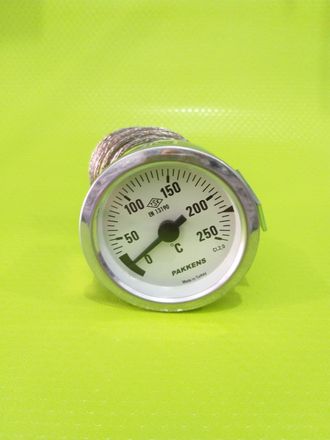 Термометр капиллярный PAKKENS Ø60мм от 0 до 250°С, длина капилляра 1метр Артикул: ST-0567