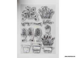 Штамп для творчества силикон "Весенние цветы" 15х10 см