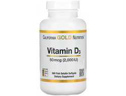 California Gold Nutrition Vitamin D3, 2,000 IU - Витамин Д3