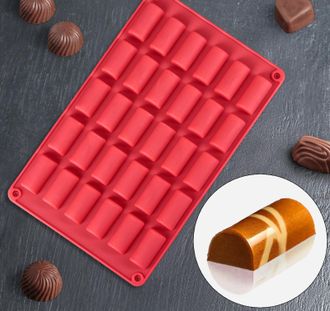 Форма силиконовая для льда и шоколада  27,5х17,5х1,5 см (4х2х1,5 см) &quot;Батончик&quot; 30 ячеек