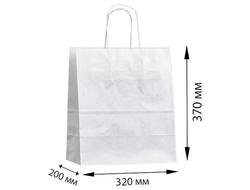 Бумажный пакет с Крученой ручкой Белый, 32 * 20 * выс. 37 см, 1 штука