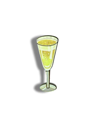 Бокал- Брошь/ значок - 358 шампанское