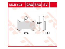 Тормозные колодки TRW MCB593SV для Honda (Sinter Street SV)