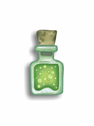 Ядовитая бутылочка - Брошь/ значок - 86 зеленая