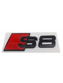 Чёрная эмблема S8 на багажник Audi