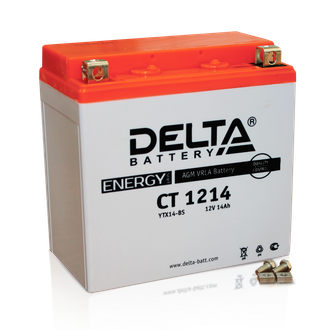 Аккумулятор Delta CT 1214.1 (YB14-BS, YTX14AH, YTX14AH-BS, ETX14AH-BS)