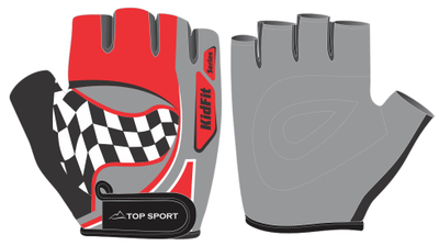 Перчатки велосипедные TOP SPORT детские 8823 black-red