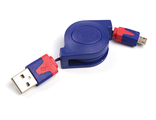 Кабель-рулетка Belsis BGL1183, micro USB - USB, 1 А, размер 1 м, синий