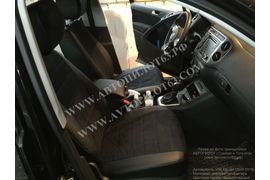Чехлы Автопилот из экокожи и алькантары (черный+черный) VW Tiguan (2007-2016)