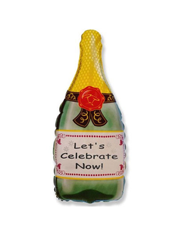 Фольгированный шар с гелием "Бутылка шампанского" 75см