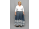 Женственная летняя юбка Арт. 5141 (Цвет джинсовый синий) Размеры 58-84