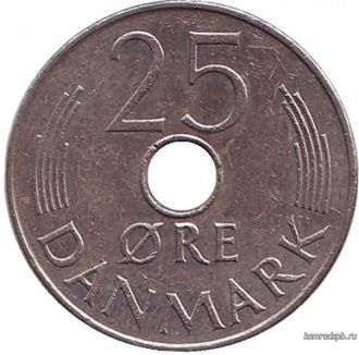 Дания. 25 эре 1973 год