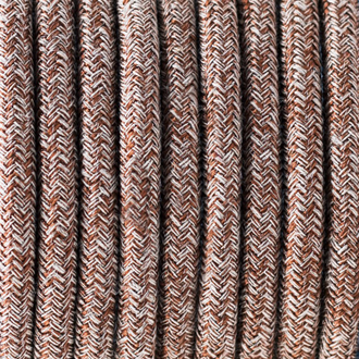 Текстильный кабель Cab.S82 Russet Tweed Cottonural Linen and finishing Glitter Красный твид Натур ле