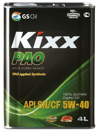 Масло моторное Kixx PAO SN/CF/C3 5W-40 4L синтетическое