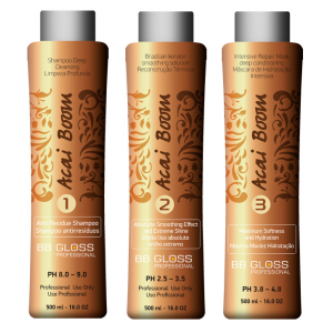 Комплект BB Gloss Acai BOOM 500/500/500 мл (25-30 процедур) (сила состава: выпрямление сильного завитка)