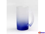 Кружка 500мл пивная стеклянная матовая (темно-синяя)