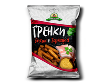 Гренки ржаные со вкусом Бекона с горчицей, ТМ Пенные Истории, в упаковке 75 гр