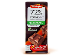 Шоколад "Горький Со Стевией" 72% "Победа" 50г