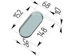 Форма для булочки "хот-дог" (овал 152 х 68)