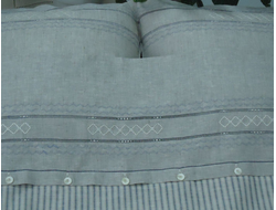 Полутораспальный комплект льняного постельного белья с вышивкой
