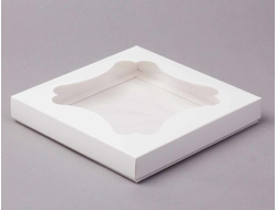 Коробка для печенья/пряников с фигурным или квадратным окном, 20*20*3 см, Белая