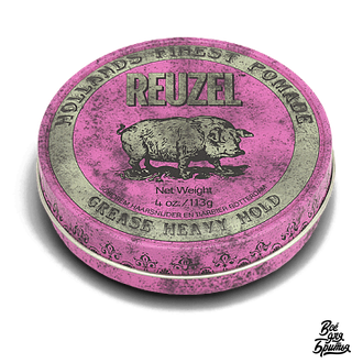 Помада (бриолин) Reuzel Grease HEAVY HOLD розовая, сильная фиксация, 113 гр